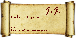 Gaál Gyula névjegykártya