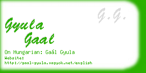 gyula gaal business card